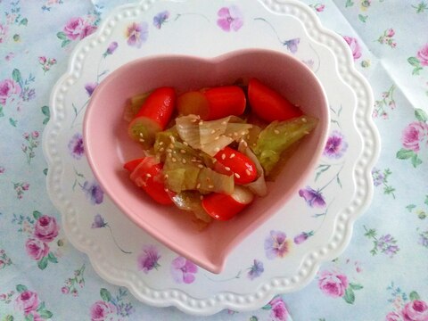 簡単!ウインナーとレタス炒め